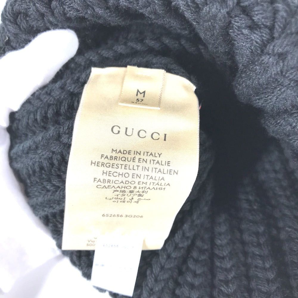 Gucci Gucci 652656 With Pompons Logo Beanie Chapeau Knitted Hat Knit Cap Polyester Women Black Size ONE SIZE - 6 Thumbnail
