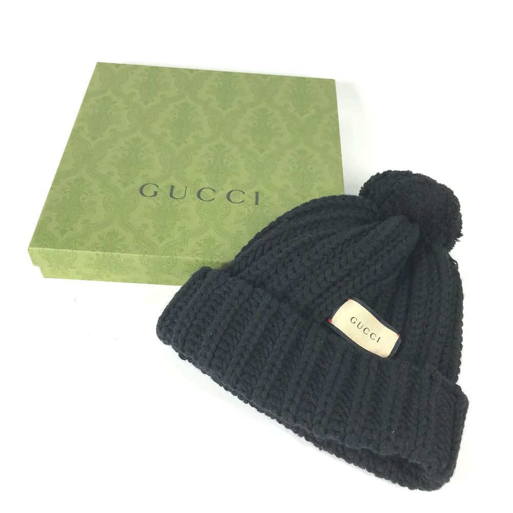 Gucci Gucci 652656 With Pompons Logo Beanie Chapeau Knitted Hat Knit Cap Polyester Women Black Size ONE SIZE - 9 Thumbnail