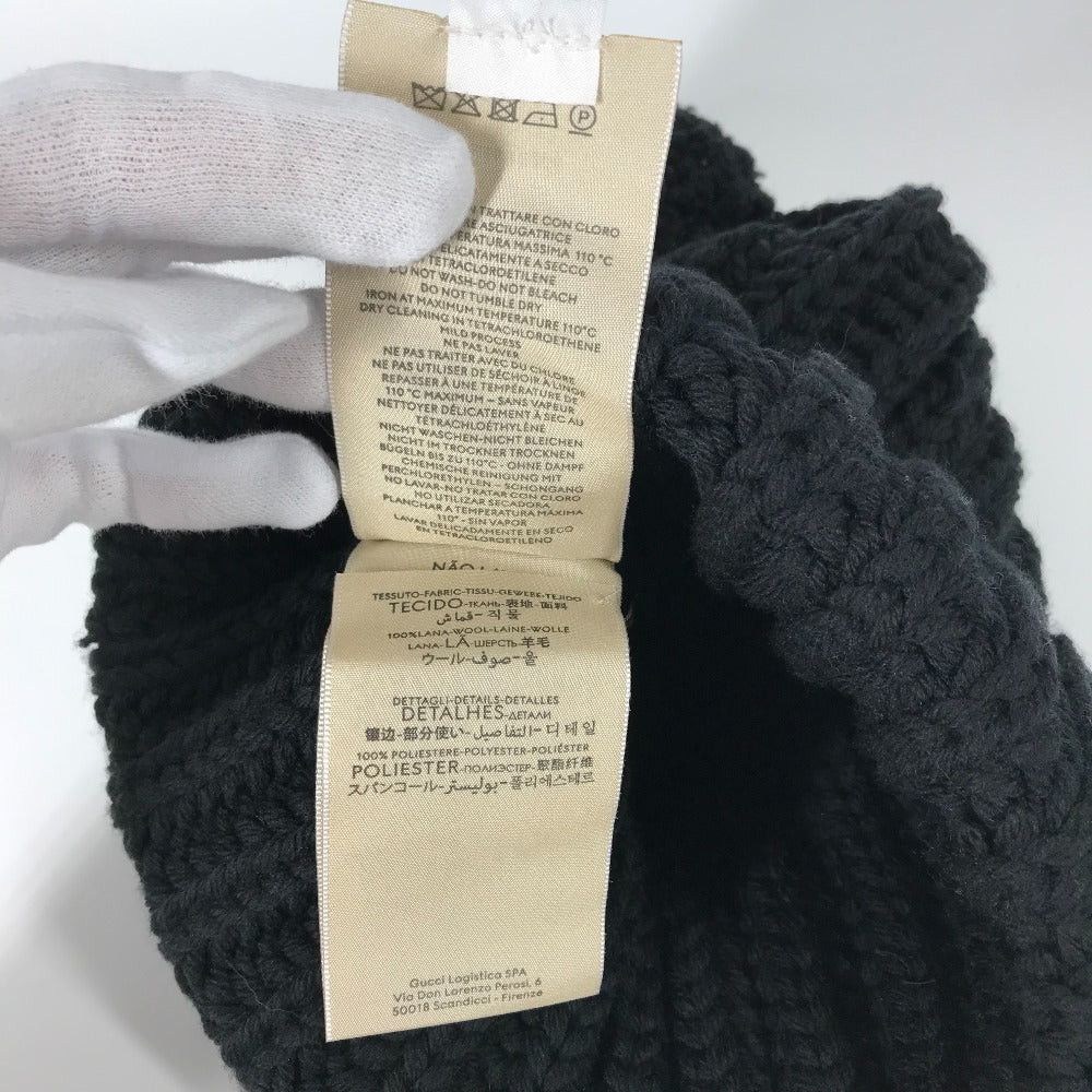 Gucci Gucci 652656 With Pompons Logo Beanie Chapeau Knitted Hat Knit Cap Polyester Women Black Size ONE SIZE - 7 Thumbnail