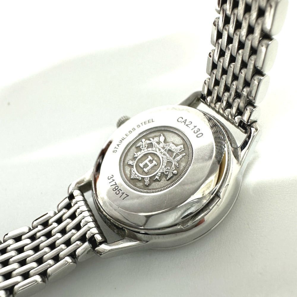 Hermes Hermes Slim De Diamond Bezel Quartz Wristwatch Ss Women Silver Size ONE SIZE - 8 Thumbnail