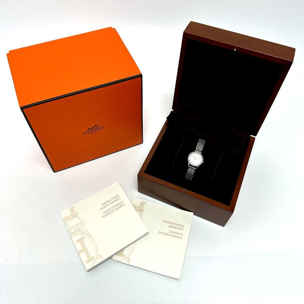 Hermes Hermes Slim De Diamond Bezel Quartz Wristwatch Ss Women Silver Size ONE SIZE - 13 Thumbnail