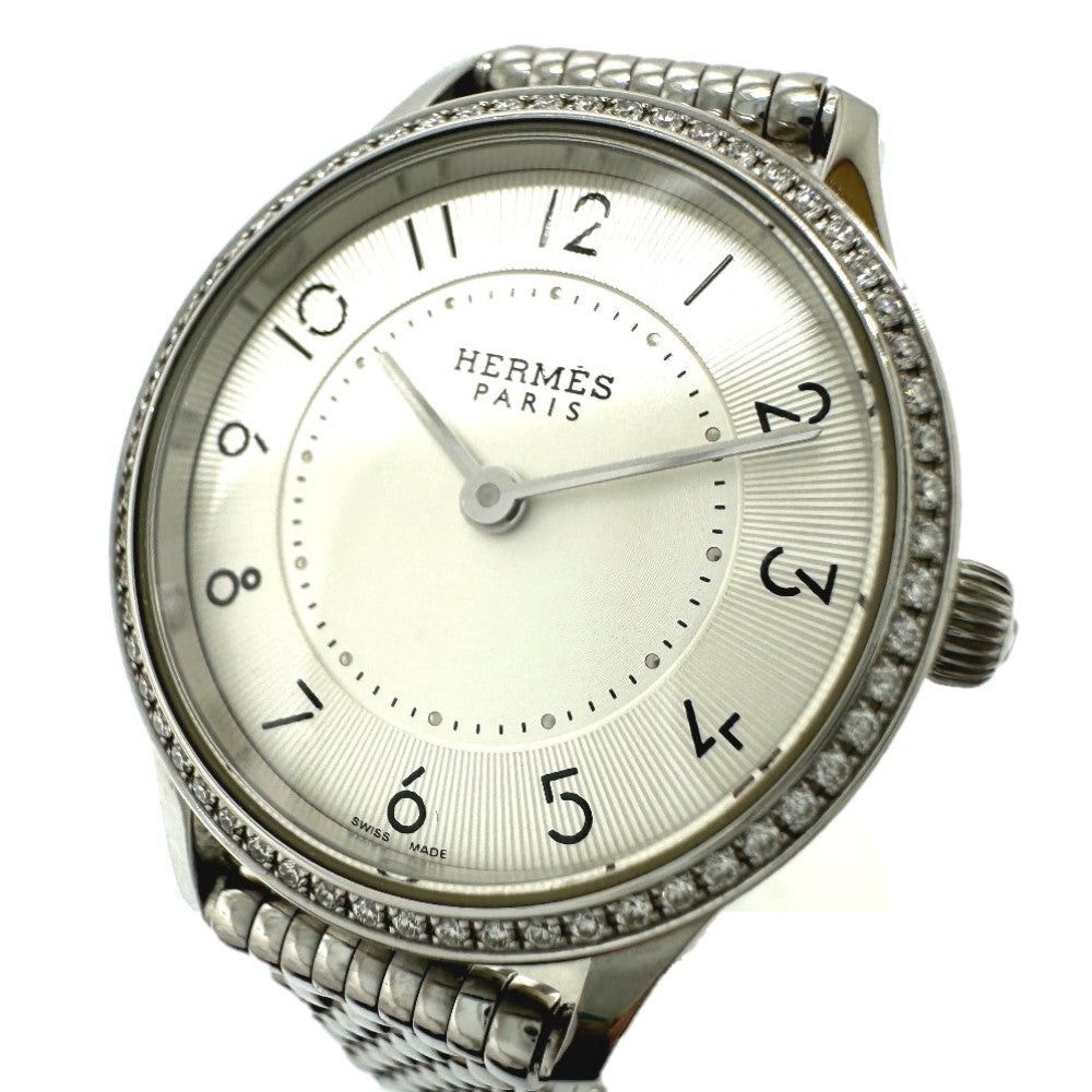 Hermes Hermes Slim De Diamond Bezel Quartz Wristwatch Ss Women Silver Size ONE SIZE - 2 Thumbnail