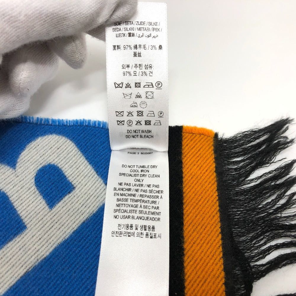 Burberry Burberry 8023067 Tb Logo Fringe Scarf Wool Men Black/Gray Size ONE SIZE - 6 Thumbnail
