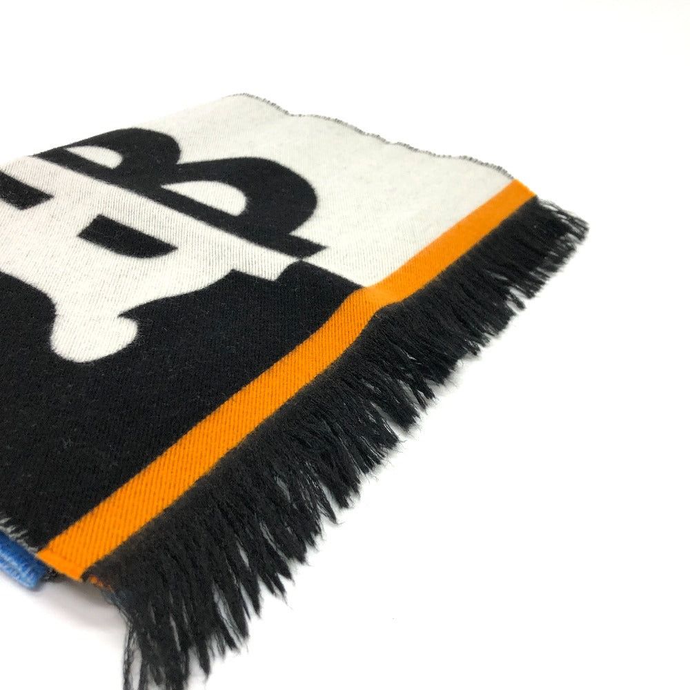 Burberry Burberry 8023067 Tb Logo Fringe Scarf Wool Men Black/Gray Size ONE SIZE - 2 Thumbnail