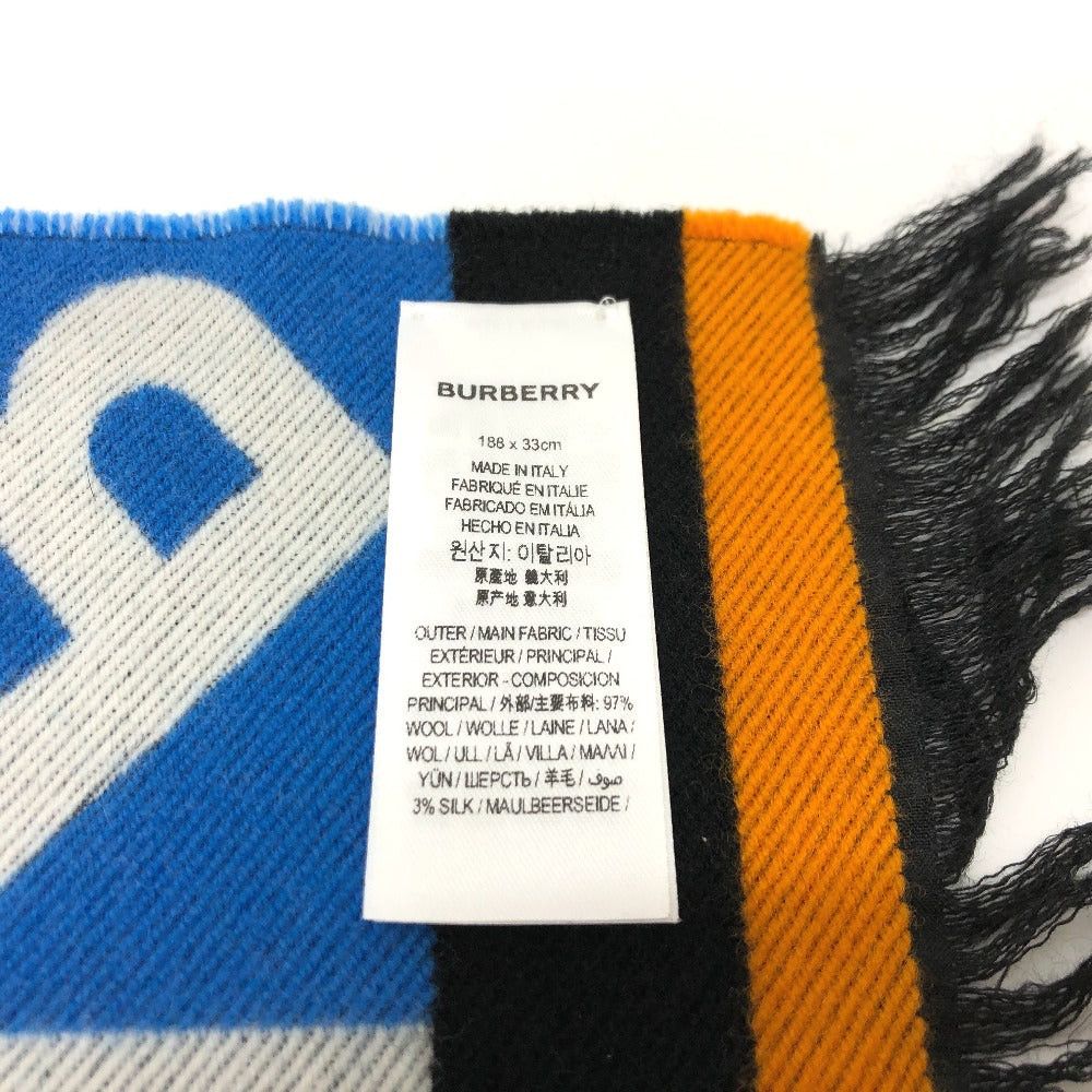 Burberry Burberry 8023067 Tb Logo Fringe Scarf Wool Men Black/Gray Size ONE SIZE - 5 Thumbnail