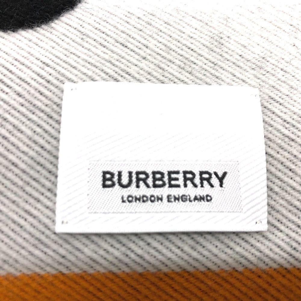 Burberry Burberry 8023067 Tb Logo Fringe Scarf Wool Men Black/Gray Size ONE SIZE - 4 Thumbnail