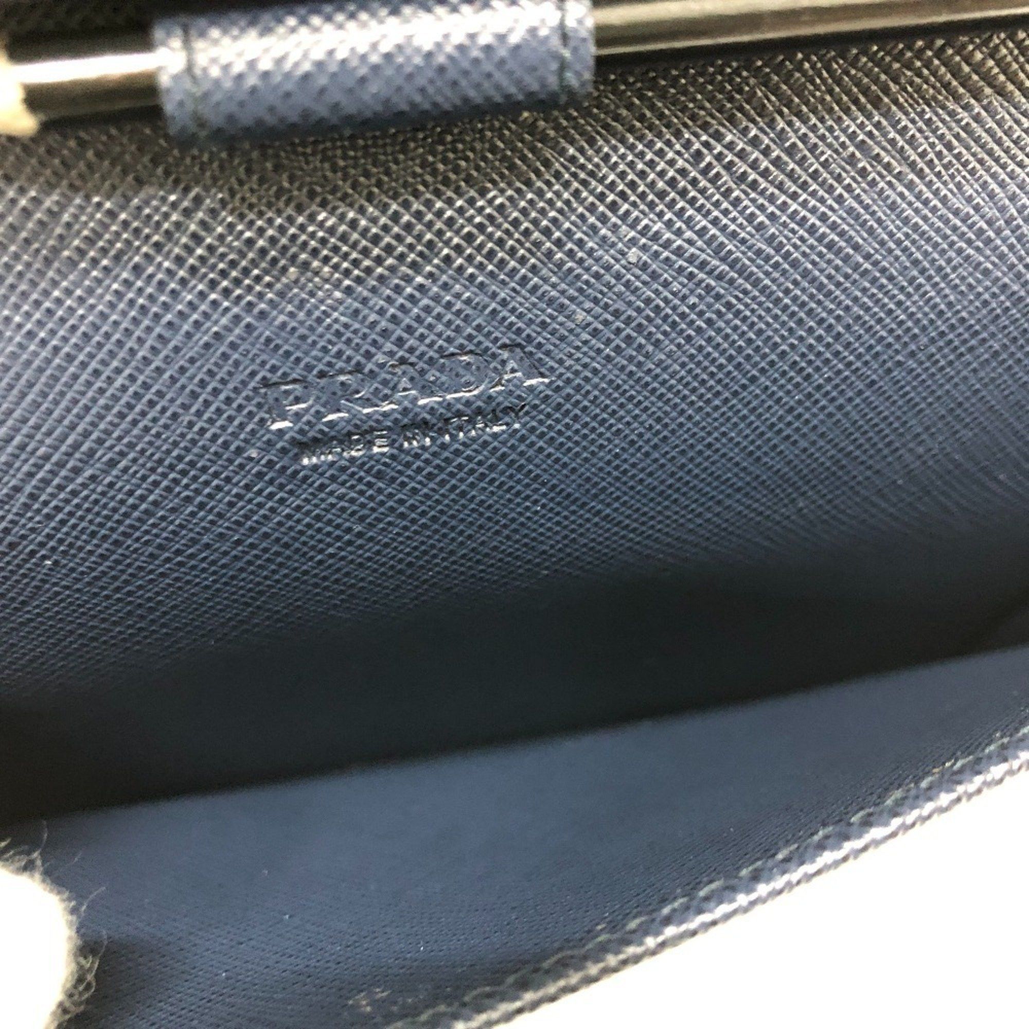 Prada PRADA 2ML188 Logo Round Zip Wallet Long Saffiano Leather Men's Women's Blue Size ONE SIZE - 10 Thumbnail