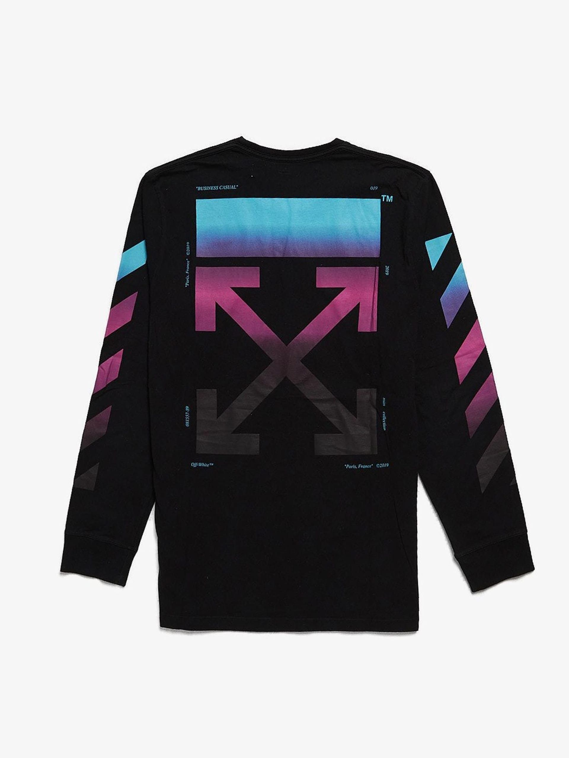 Off-White Black Back Logo Printed Cottonn Longsleeve Size US XL / EU 56 / 4 - 2 Thumbnail