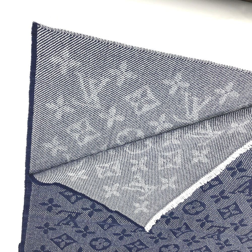 Louis Vuitton Louis Vuitton M73456 Monogram Echalp Cozy Fringe Stall Scarf Wool Men Marline Navy Size ONE SIZE - 4 Thumbnail