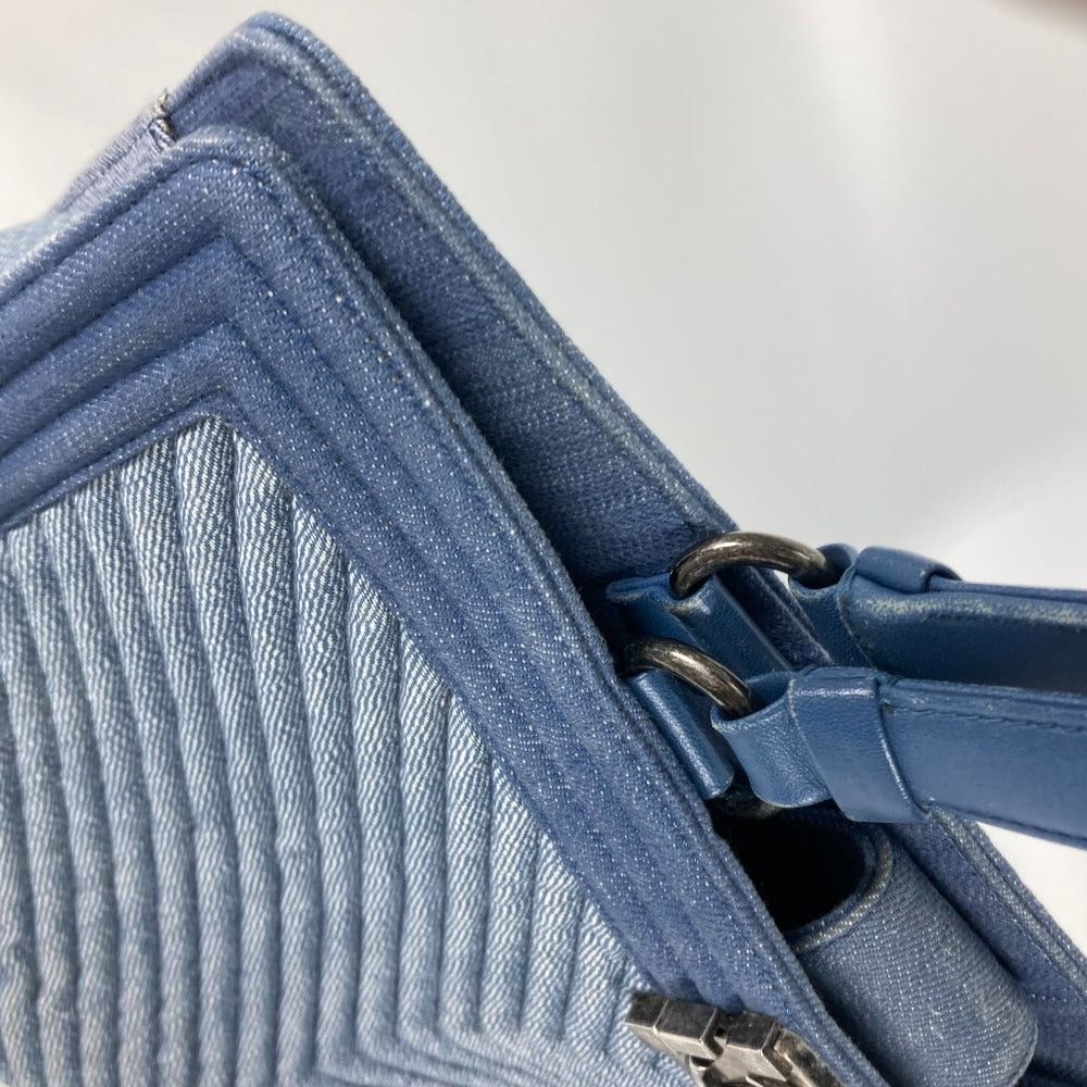 Chanel Chanel Boy V-Stitch Briefcase Shoulder Bag Tote Canvas Women Blue (Colour, Color) Size ONE SIZE - 5 Thumbnail