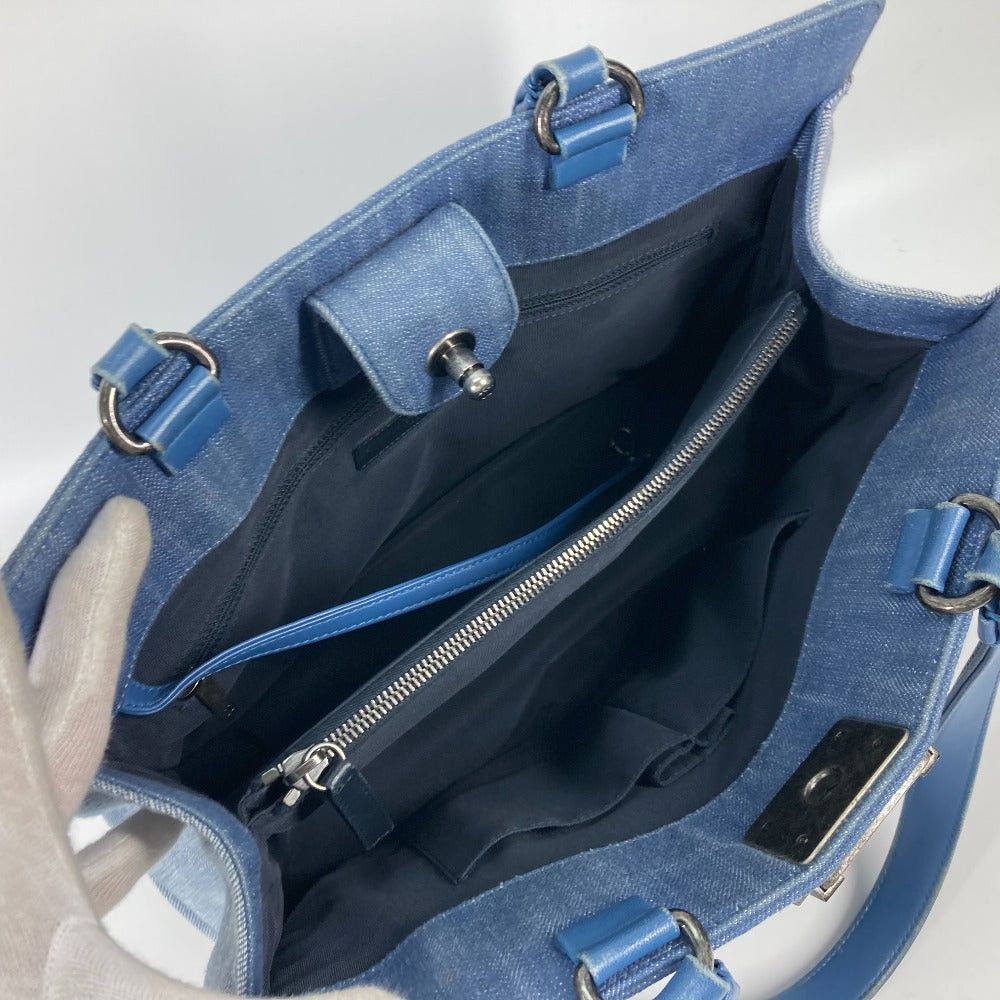 Chanel Chanel Boy V-Stitch Briefcase Shoulder Bag Tote Canvas Women Blue (Colour, Color) Size ONE SIZE - 11 Thumbnail