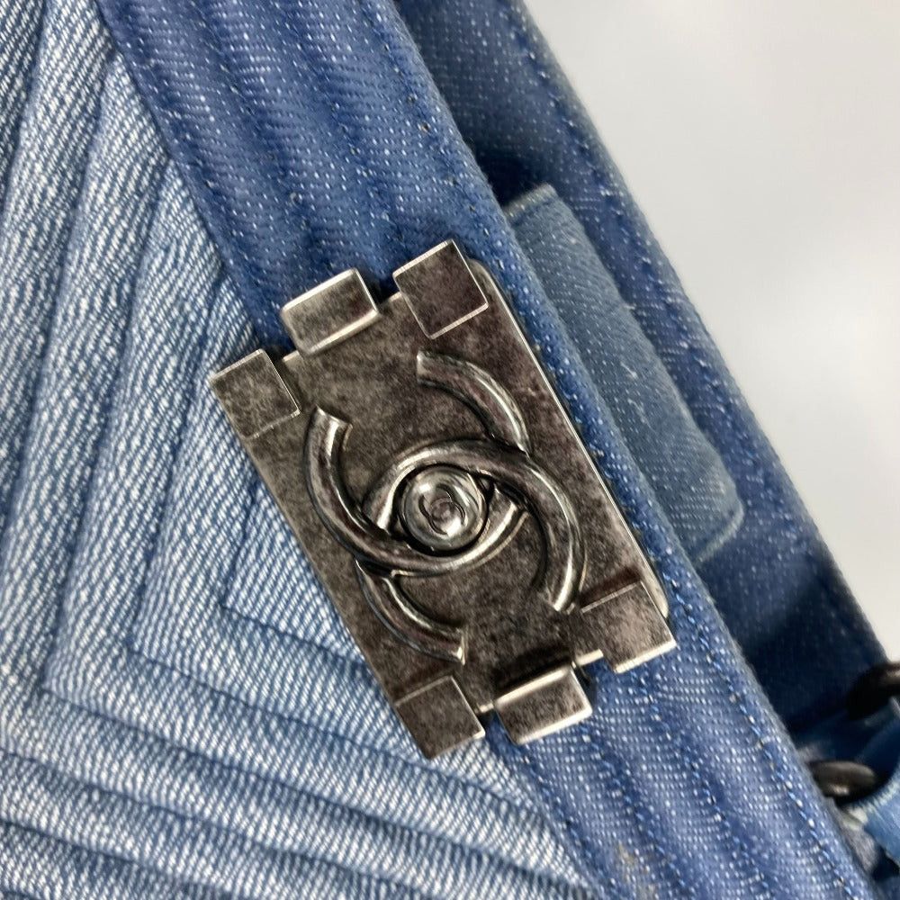 Chanel Chanel Boy V-Stitch Briefcase Shoulder Bag Tote Canvas Women Blue (Colour, Color) Size ONE SIZE - 6 Thumbnail