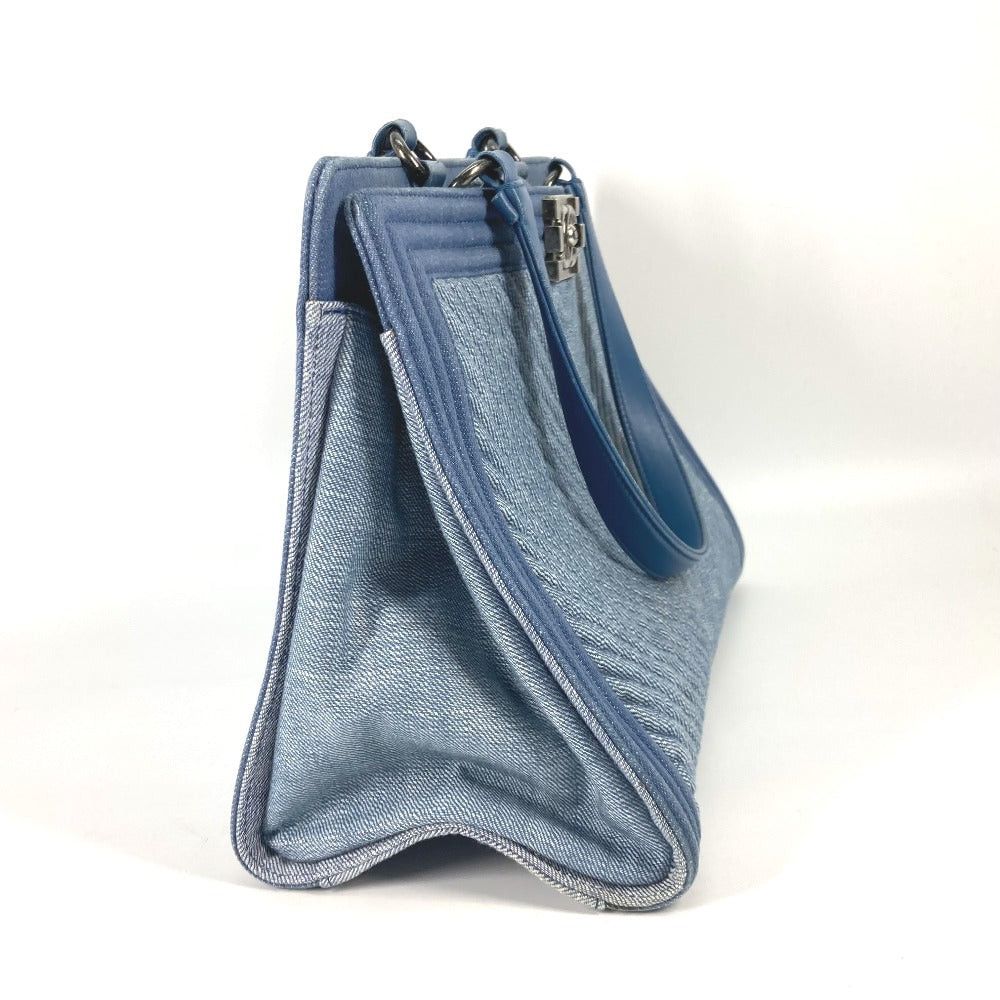 Chanel Chanel Boy V-Stitch Briefcase Shoulder Bag Tote Canvas Women Blue (Colour, Color) Size ONE SIZE - 15 Thumbnail