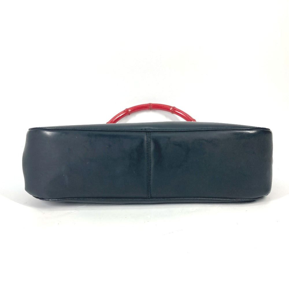 Gucci Gucci 001 3789 Bamboo Shoulder Bag Shawl Bicolor Handbag Leather Women Black Size ONE SIZE - 5 Thumbnail