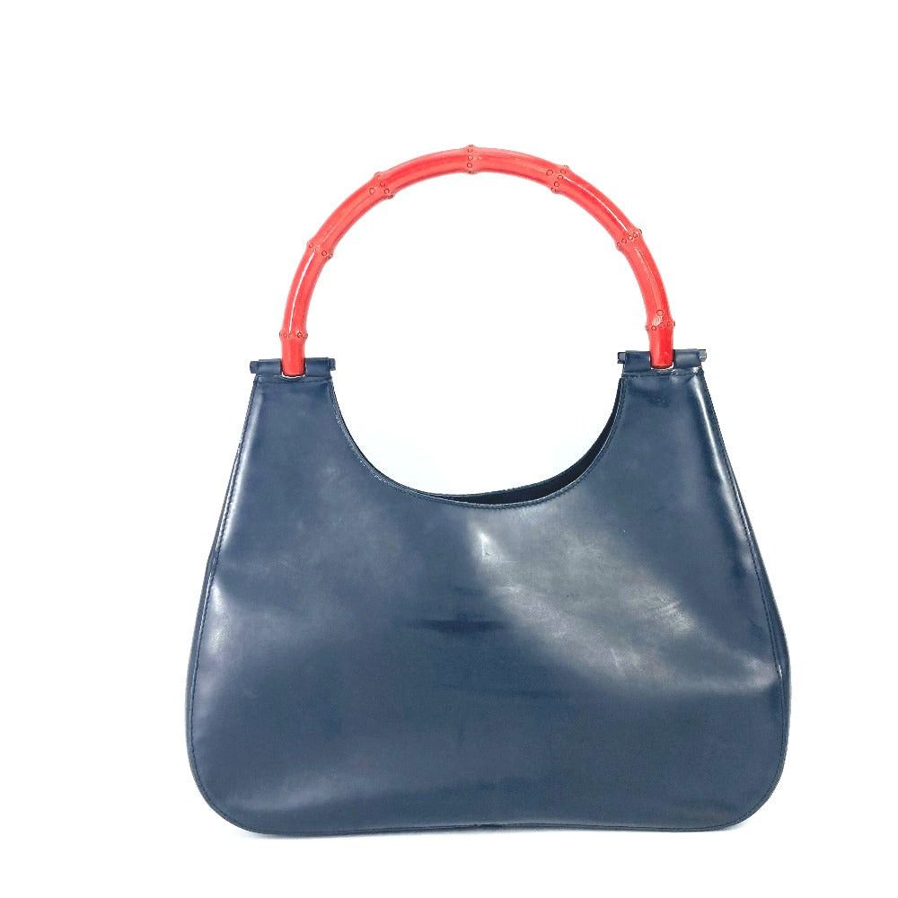 Gucci Gucci 001 3789 Bamboo Shoulder Bag Shawl Bicolor Handbag Leather Women Black Size ONE SIZE - 2 Thumbnail
