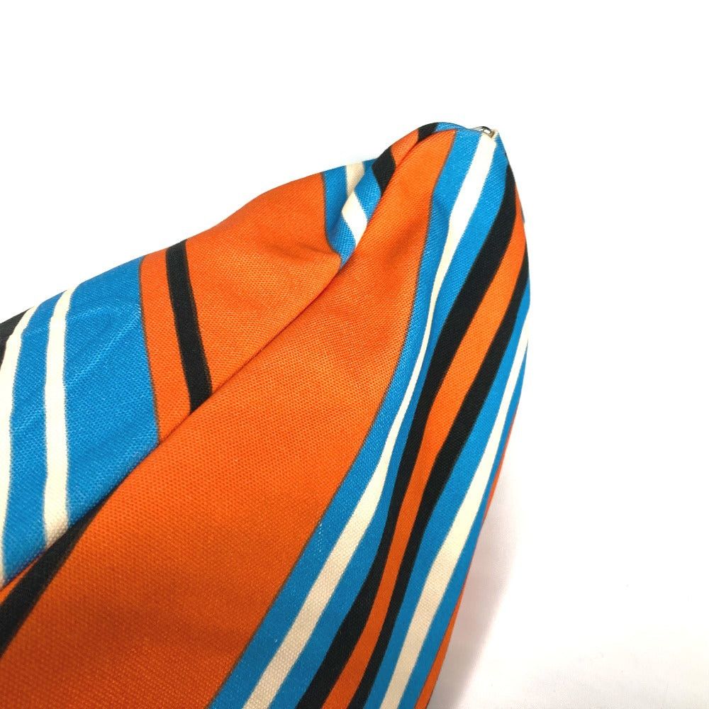 Prada Prada 2Vy007 Stripe Triangle Bayadère Briefcase Crossbody Shoulder Bag Canvas Men Orange Size ONE SIZE - 9 Thumbnail