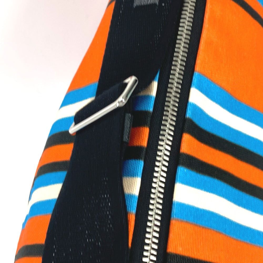 Prada Prada 2Vy007 Stripe Triangle Bayadère Briefcase Crossbody Shoulder Bag Canvas Men Orange Size ONE SIZE - 6 Thumbnail
