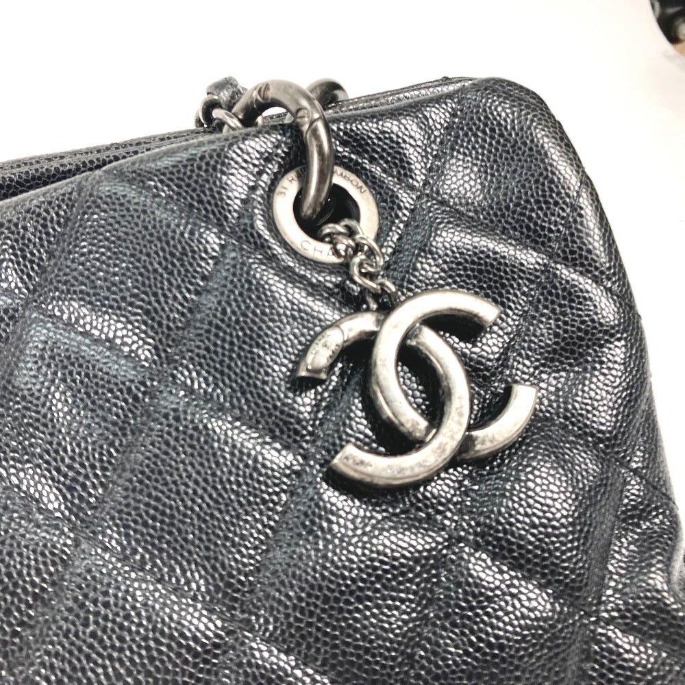 Chanel Chanel Cc Coma Mark Chain Matelasse Briefcase Tote Bag Shawl Shoulder Caviar Skin Women Black Size ONE SIZE - 8 Thumbnail