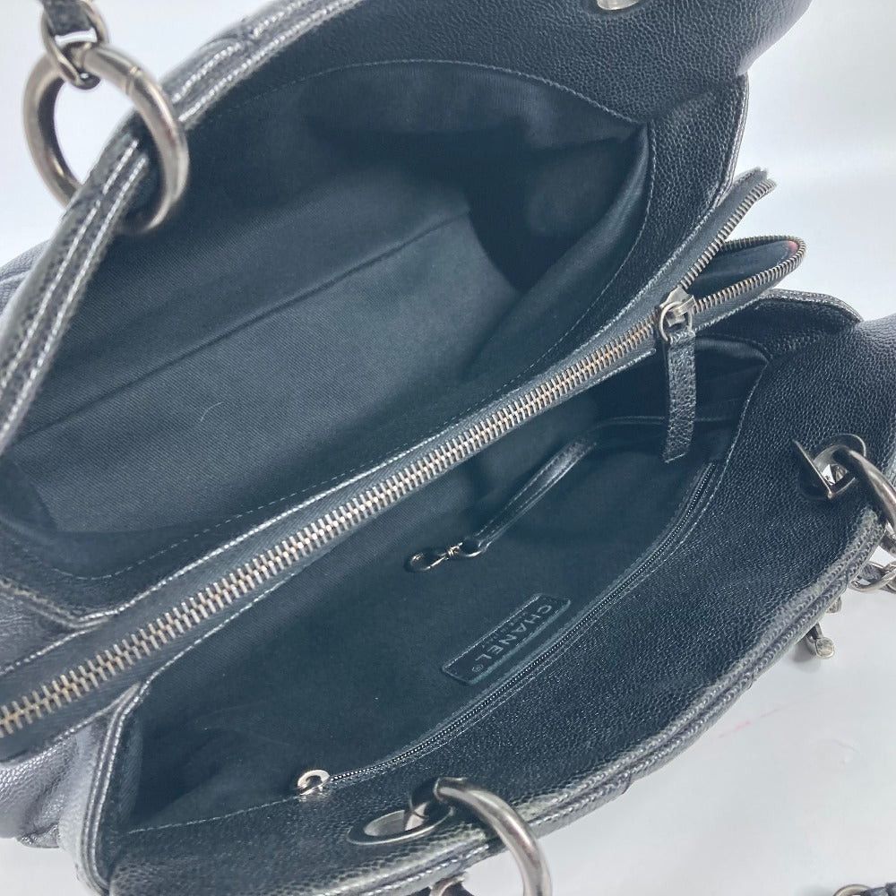 Chanel Chanel Cc Coma Mark Chain Matelasse Briefcase Tote Bag Shawl Shoulder Caviar Skin Women Black Size ONE SIZE - 10 Thumbnail