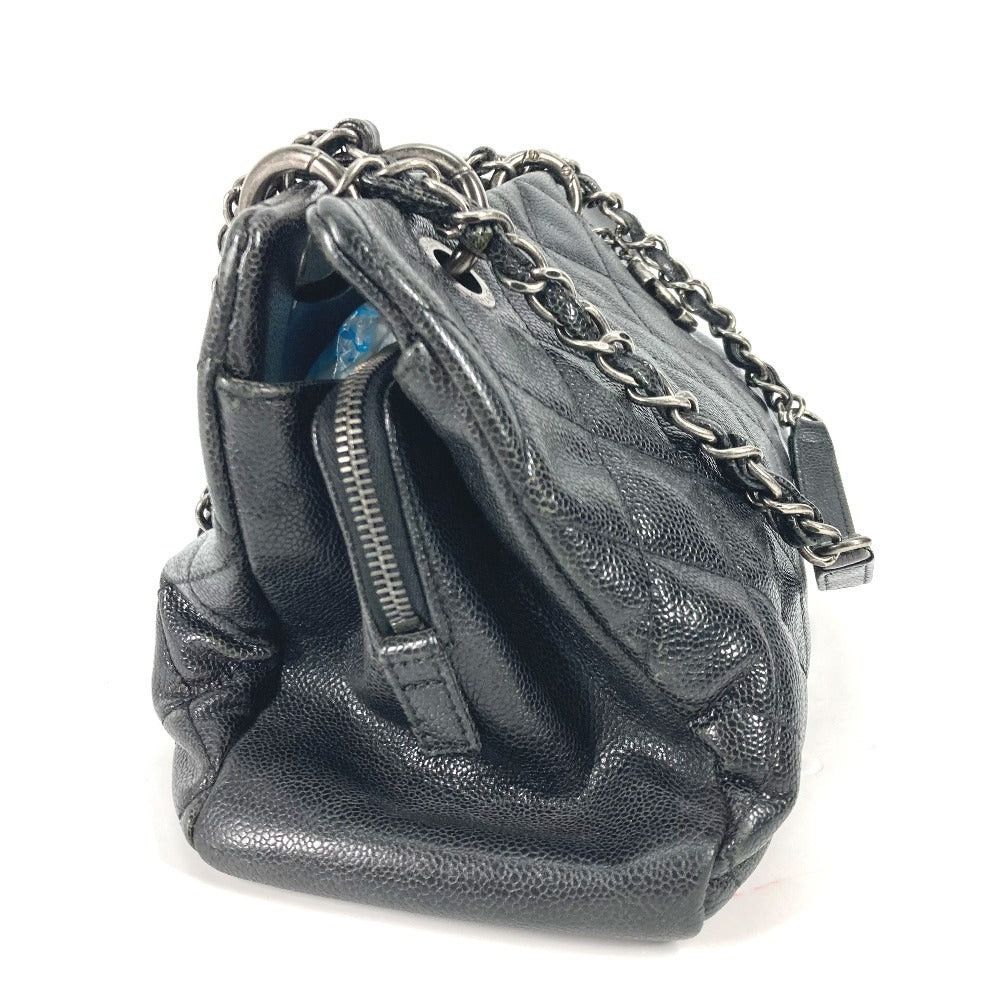Chanel Chanel Cc Coma Mark Chain Matelasse Briefcase Tote Bag Shawl Shoulder Caviar Skin Women Black Size ONE SIZE - 17 Thumbnail