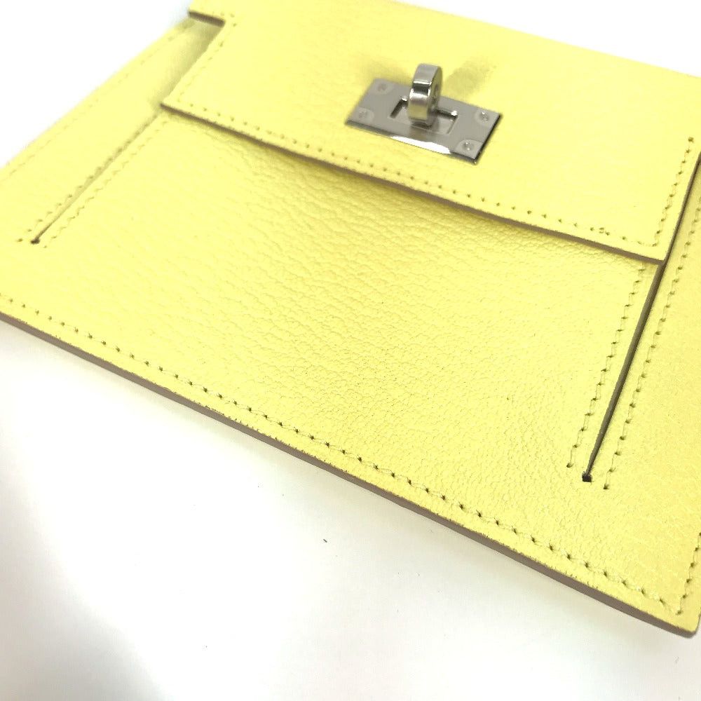 Hermes Hermes Change Purse Kelly Pocket Compact Wallet Coin Chevre Women Yellow Size ONE SIZE - 5 Thumbnail