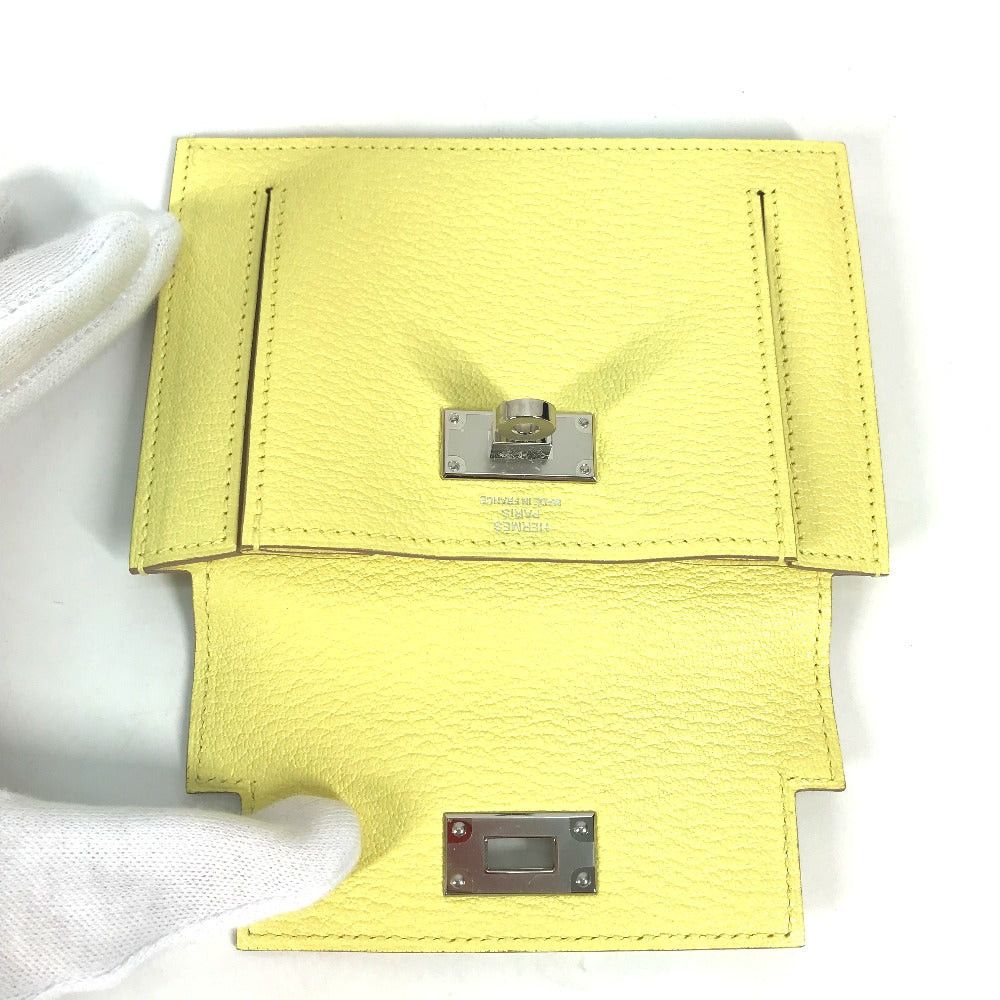 Hermes Hermes Change Purse Kelly Pocket Compact Wallet Coin Chevre Women Yellow Size ONE SIZE - 8 Thumbnail