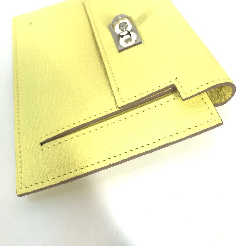 Hermes Hermes Change Purse Kelly Pocket Compact Wallet Coin Chevre Women Yellow Size ONE SIZE - 4 Thumbnail