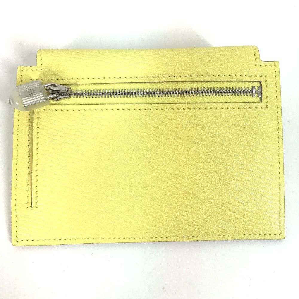 Hermes Hermes Change Purse Kelly Pocket Compact Wallet Coin Chevre Women Yellow Size ONE SIZE - 2 Thumbnail