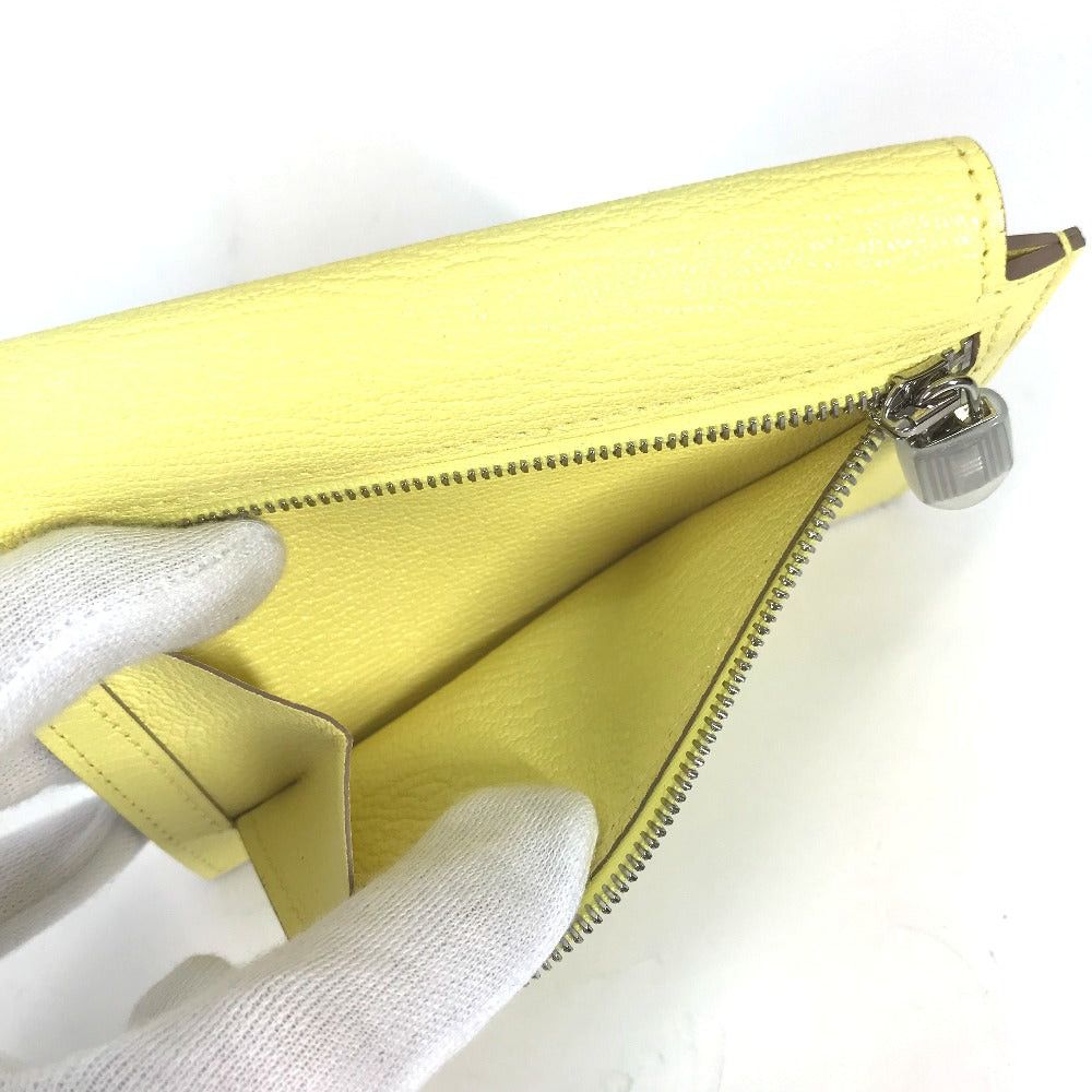 Hermes Hermes Change Purse Kelly Pocket Compact Wallet Coin Chevre Women Yellow Size ONE SIZE - 7 Thumbnail