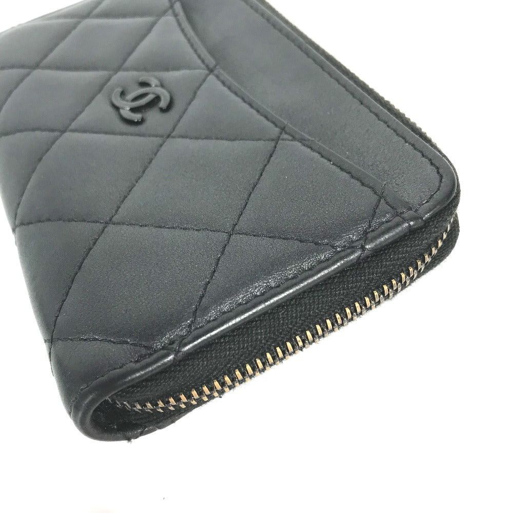 Chanel Chanel Ap3179 Saw Black Cc Coma Mark Matelasse Fragment Case Wallet Change Purse Coin Leather Women Size ONE SIZE - 3 Thumbnail