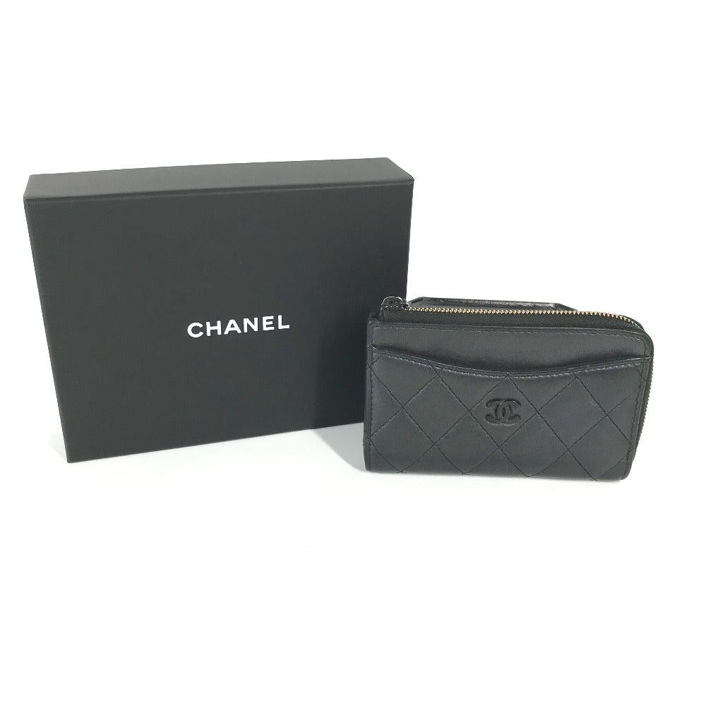 Chanel Chanel Ap3179 Saw Black Cc Coma Mark Matelasse Fragment Case Wallet Change Purse Coin Leather Women Size ONE SIZE - 2 Thumbnail