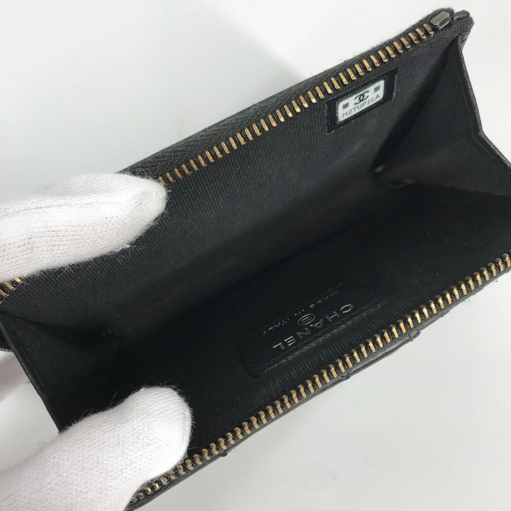 Chanel Chanel Ap3179 Saw Black Cc Coma Mark Matelasse Fragment Case Wallet Change Purse Coin Leather Women Size ONE SIZE - 10 Thumbnail