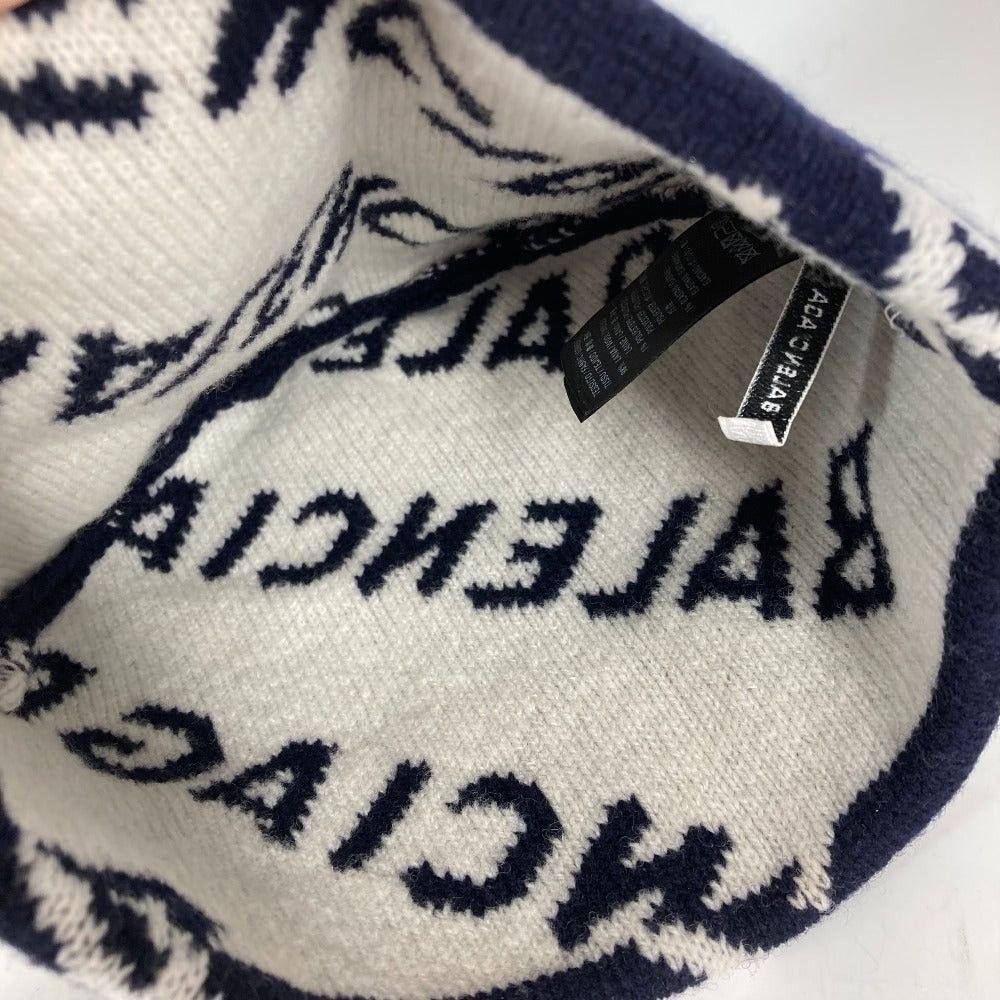 Balenciaga Balenciaga 633717 Logo Beanie Chapeau Knitted Hat Knit Cap Wool Women Navy Size ONE SIZE - 5 Thumbnail