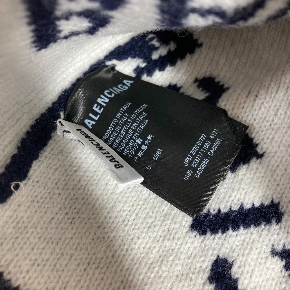Balenciaga Balenciaga 633717 Logo Beanie Chapeau Knitted Hat Knit Cap Wool Women Navy Size ONE SIZE - 6 Thumbnail