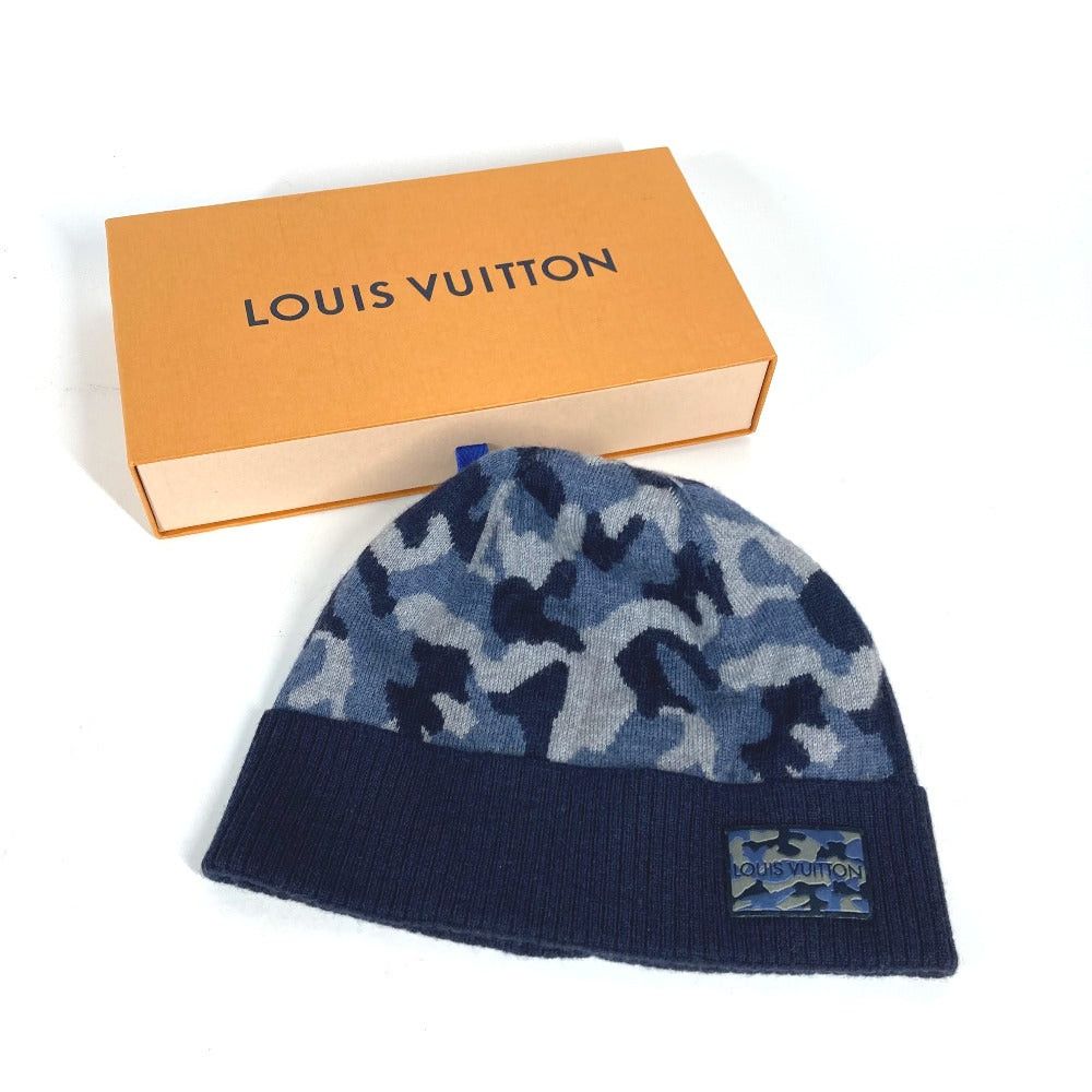 Louis Vuitton Louis Vuitton M70725 Beanie Chapeau Knitted Hat Knit Cap Camouflage Wool Men Blue Size ONE SIZE - 6 Thumbnail