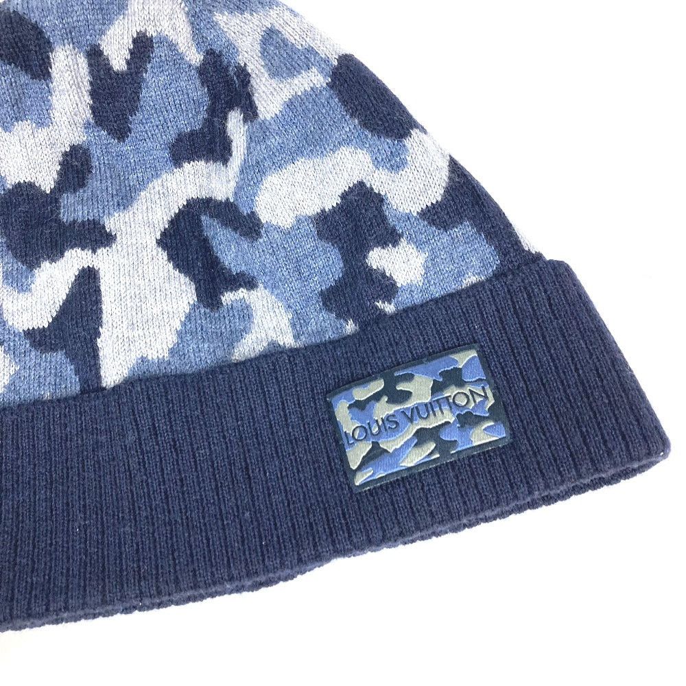 Louis Vuitton Louis Vuitton M70725 Beanie Chapeau Knitted Hat Knit Cap Camouflage Wool Men Blue Size ONE SIZE - 2 Thumbnail