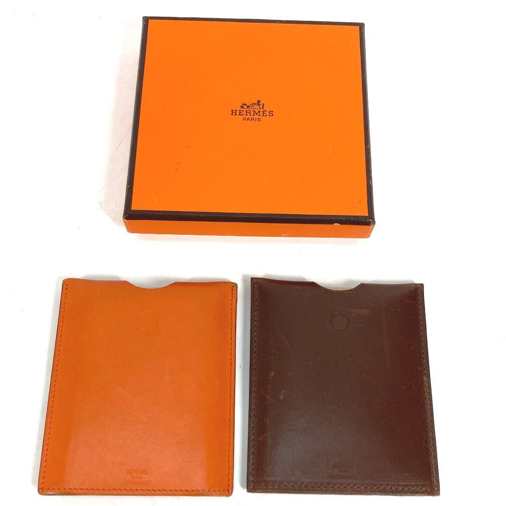 Hermes Hermes Interior Card Case Rump De Poche Light Pocket Type Set Of 2 Sundries Leather Women Orange Size ONE SIZE - 3 Thumbnail