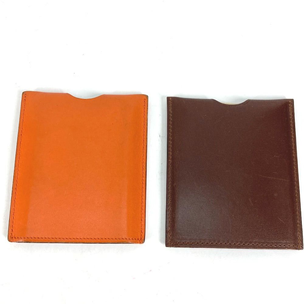 Hermes Hermes Interior Card Case Rump De Poche Light Pocket Type Set Of 2 Sundries Leather Women Orange Size ONE SIZE - 4 Thumbnail