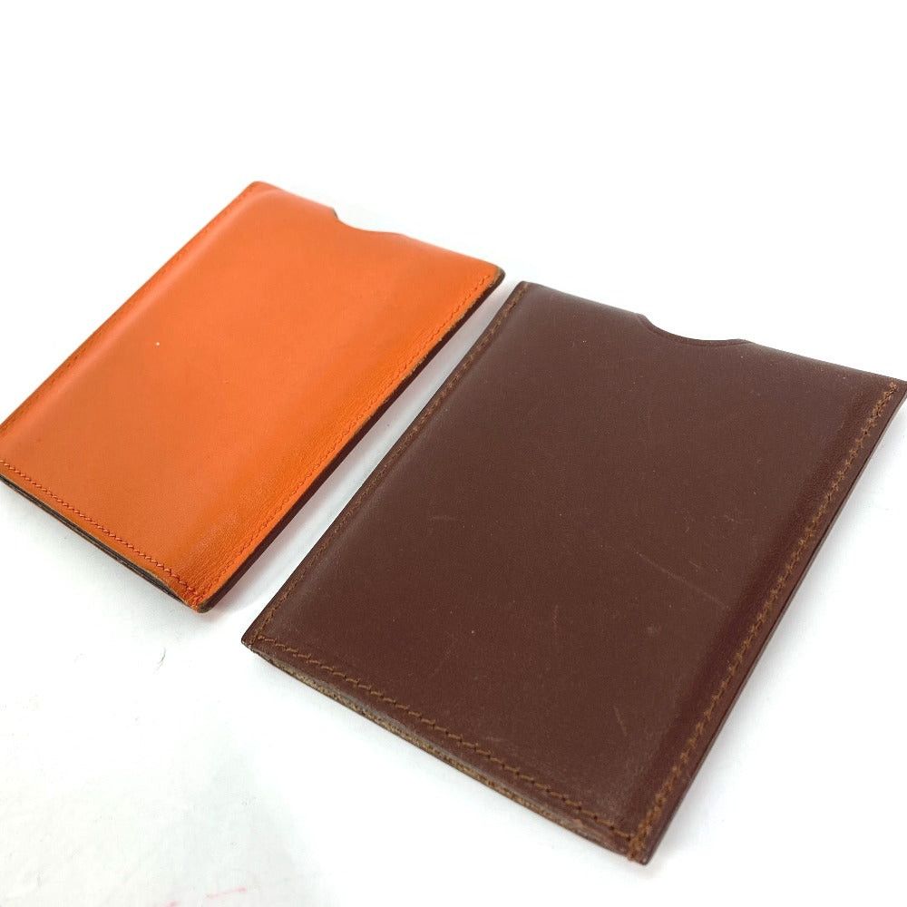 Hermes Hermes Interior Card Case Rump De Poche Light Pocket Type Set Of 2 Sundries Leather Women Orange Size ONE SIZE - 5 Thumbnail