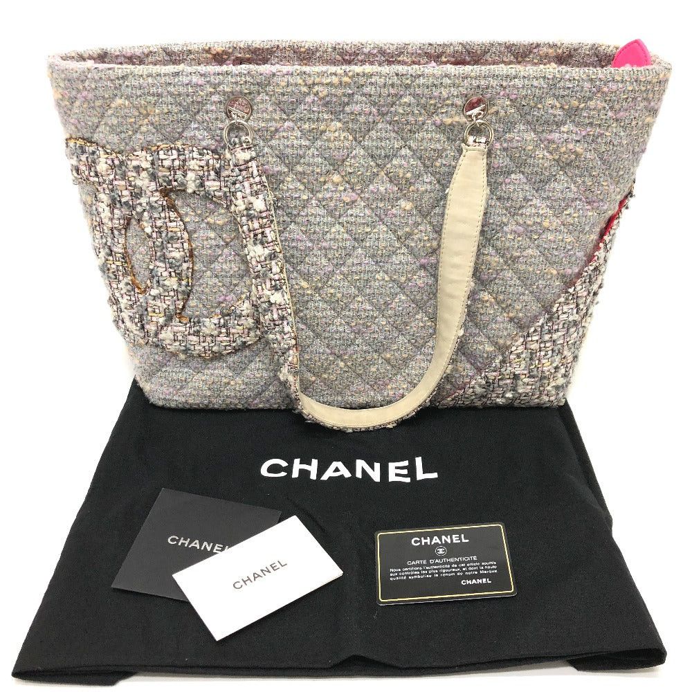 Chanel Chanel Cc Coma Mark Cambon Line Large Shoulder Bag Shawl Tote Tweed Women Purple Size ONE SIZE - 15 Thumbnail