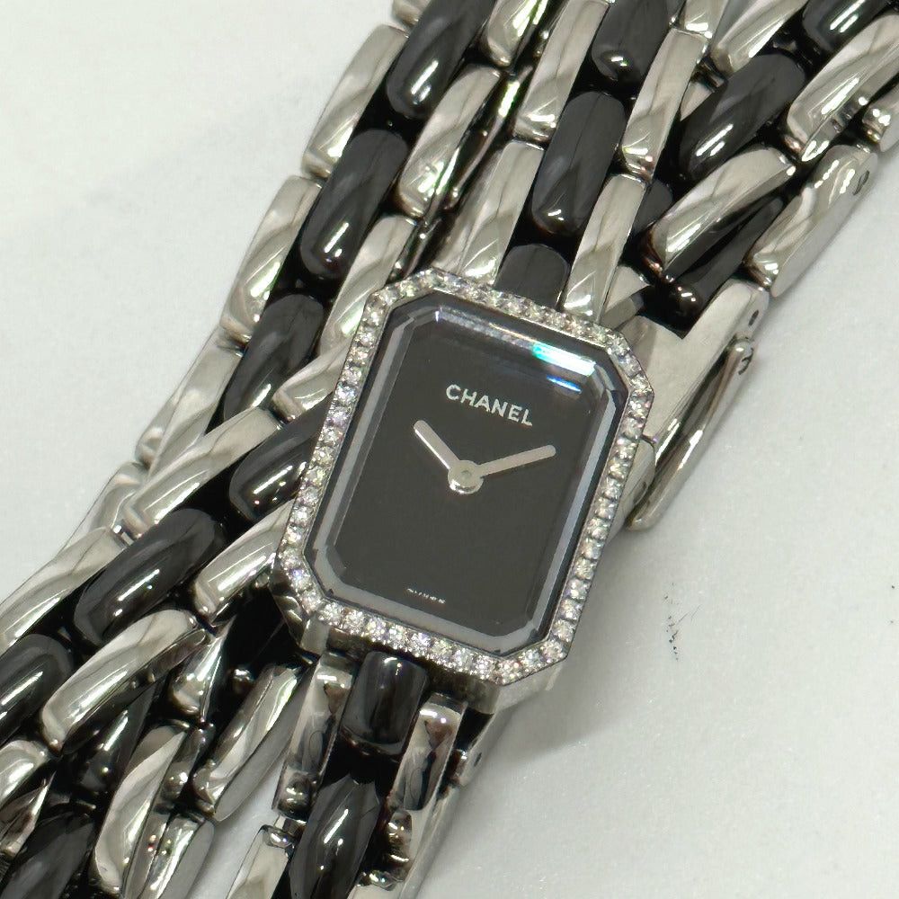 Chanel Chanel H3058 Watch (Timepiece) Premiere Triple Bracelet Bezel Diamond Wristwatch Ss Women Black Size ONE SIZE - 2 Thumbnail