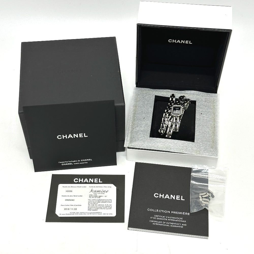 Chanel Chanel H3058 Watch (Timepiece) Premiere Triple Bracelet Bezel Diamond Wristwatch Ss Women Black Size ONE SIZE - 9 Thumbnail