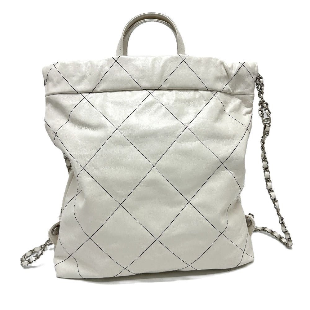 Chanel Chanel As3313 Handbag 2 Way Bag Chanel22 Small Chain Rucksack Lambskin Women White Size ONE SIZE - 2 Thumbnail