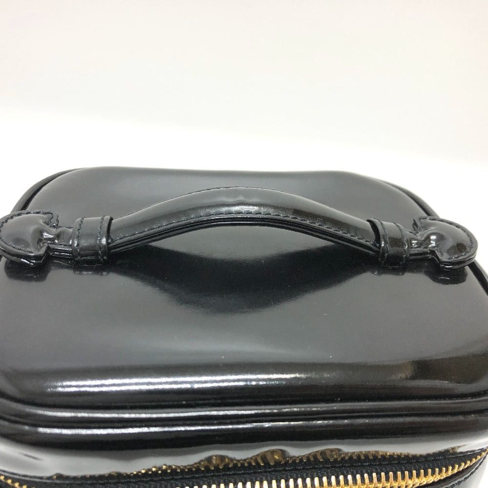 Chanel Chanel A01998 Cc Coco Mark Cosmetic Pouch Vertical Vanity Bag Handbag Enamel Women Black Size ONE SIZE - 6 Thumbnail