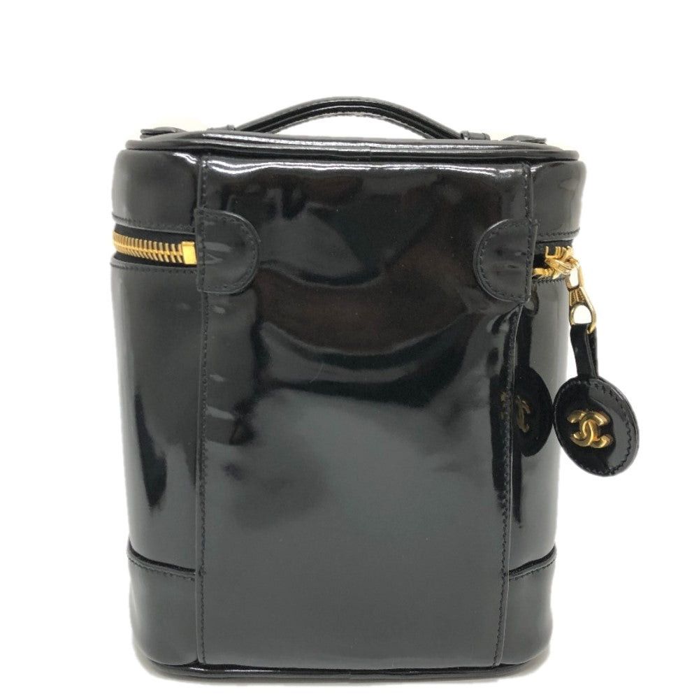 Chanel Chanel A01998 Cc Coco Mark Cosmetic Pouch Vertical Vanity Bag Handbag Enamel Women Black Size ONE SIZE - 2 Thumbnail