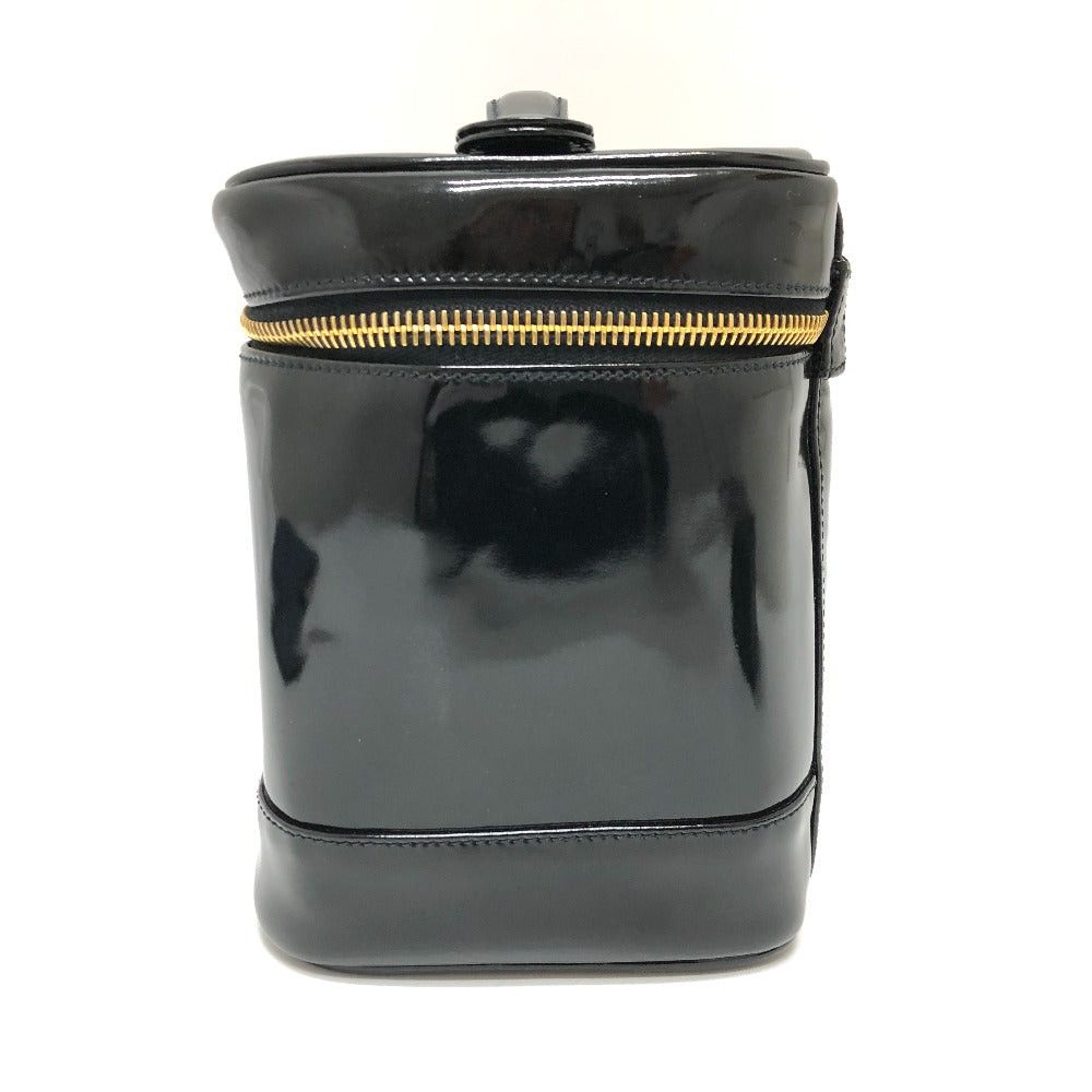 Chanel Chanel A01998 Cc Coco Mark Cosmetic Pouch Vertical Vanity Bag Handbag Enamel Women Black Size ONE SIZE - 3 Thumbnail