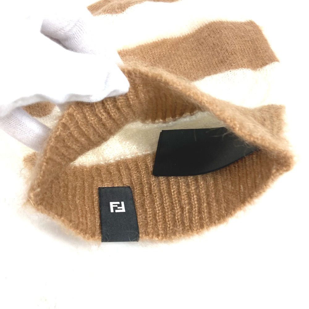 Fendi Fendi Fxq107 Border Beanie Chapeau Knitted Hat Knit Cap Men Brown Size ONE SIZE - 6 Thumbnail
