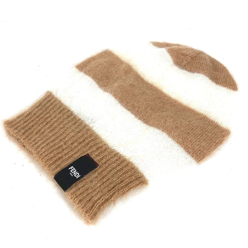 Fendi Fendi Fxq107 Border Beanie Chapeau Knitted Hat Knit Cap Men Brown Size ONE SIZE - 4 Thumbnail