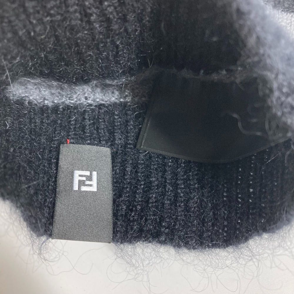 Fendi Fendi Fxq107 Beanie Chapeau Knitted Hat Knit Cap Border Men Black Size ONE SIZE - 3 Thumbnail