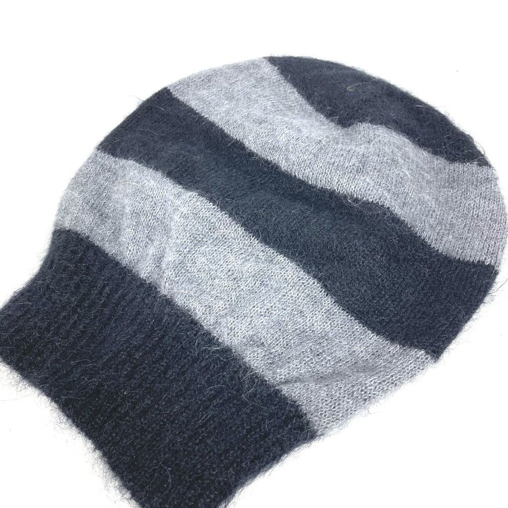 Fendi Fendi Fxq107 Beanie Chapeau Knitted Hat Knit Cap Border Men Black Size ONE SIZE - 4 Thumbnail